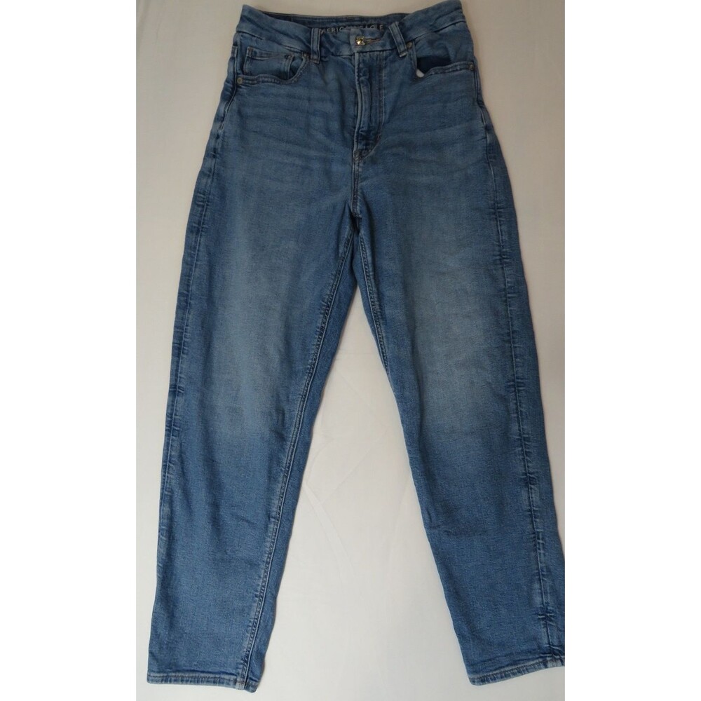 American Eagle Womens Sz 2 Regular Curvy Mom Jeans Light Wash Blue Hi-Rise Y2K